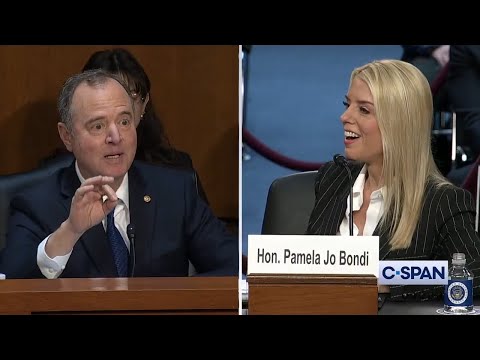 You are currently viewing Pam Bondi Takes Aim at Adam Schiff in Heated Confirmation Showdown