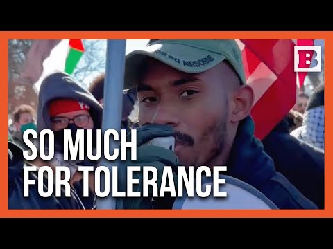 You are currently viewing Patriotic Hero Crashes Anti-Trump Rally with American Flag!