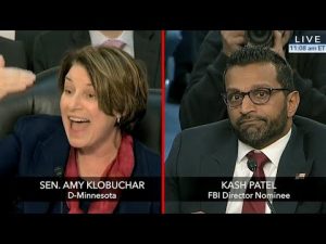 Read more about the article Kash Patel Puts Amy Klobuchar on the Hot Seat at Confirmation Hearing